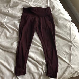 Lulu Lemon 7/8 High Waisted Maroon Leggings